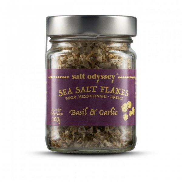 Odyssey-Basil & Garlic Sesa salt flakes 100G  羅勒和大蒜海鹽片 1